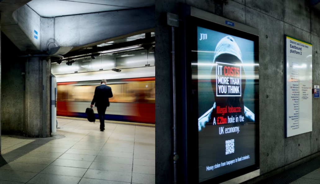 JTI out-of-home advertising campaign near Westminster
